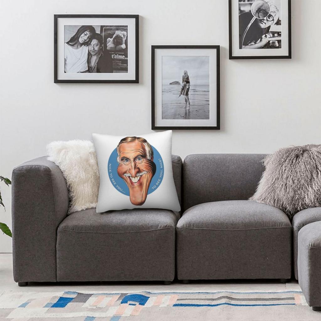Bruce Forsyth Cartoon Pillowcase Polyester Linen Velvet Printed Zip Decor Pillow Case Bed Cushion Cover