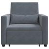 Extendable Single Sleeper Sofa with Wheels Dark Gray Velvet