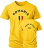 Personalise Romania Football T-Shirt, Soccer Fans Sports, Costume Flag, Badge,