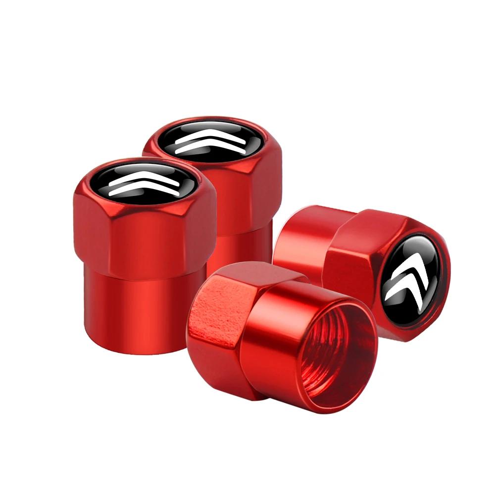 New Aluminium Car Badge Wheel Tire Air Valve Caps (4PCS): Stem Covers Tailored Car Accessories for Citroen C1/C2/C3/C4 Grand
