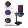 USB Condenser Metal Microphone Professional Recording Streaming With RGB Light Desktop Podcast Microphone For PC Computer Laptop