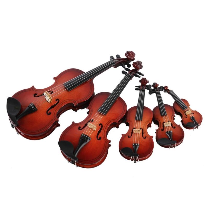 Mini Violin Model Set Wooden Miniature Violin with Stand,Case for Dollhouses Accessory Home Decoration Display Ornament