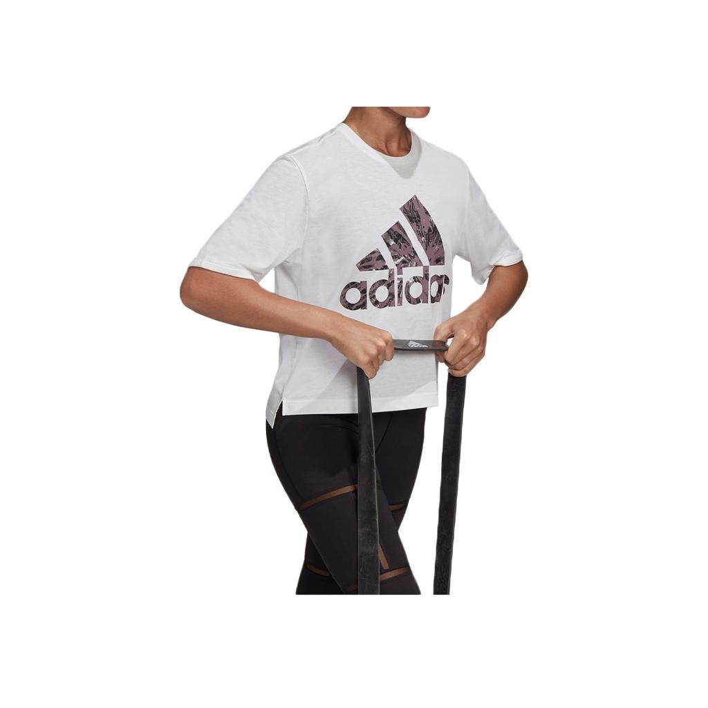 Adidas Training Sports Crew Neck Short Sleeve T-Shirt Women Tops White GK5078