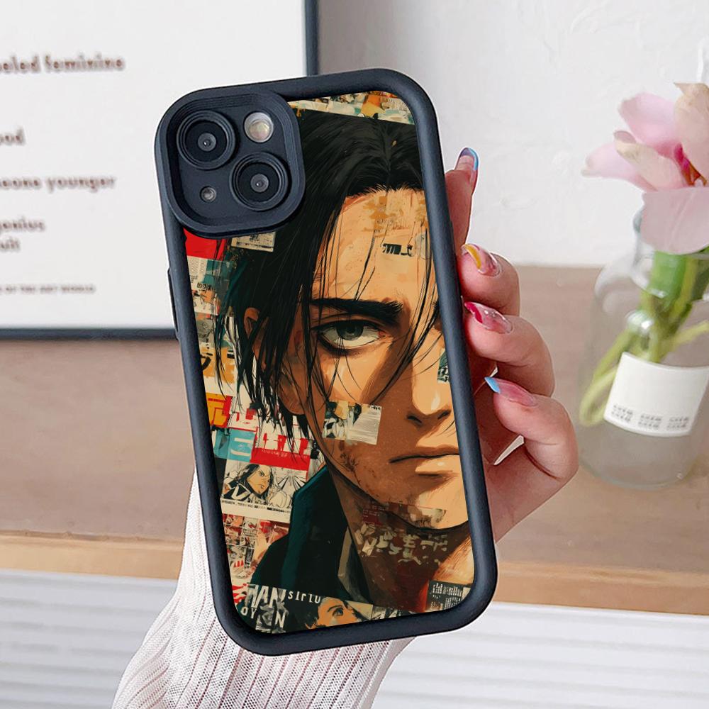 AOT Eren Yeager Verdickte TPU Handyhülle für iPhone 17 16 15 14 13 12 11 Air Pro Max Plus Bunte Hülle