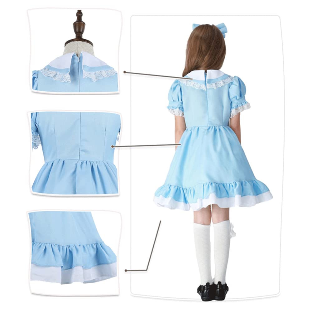 [Formemory] Alice In Wonderland Cosplay Costume, Alice Maid Outfit, Alice One-Piece Dress with Apron, Children's Dress, Halloween, Event, School