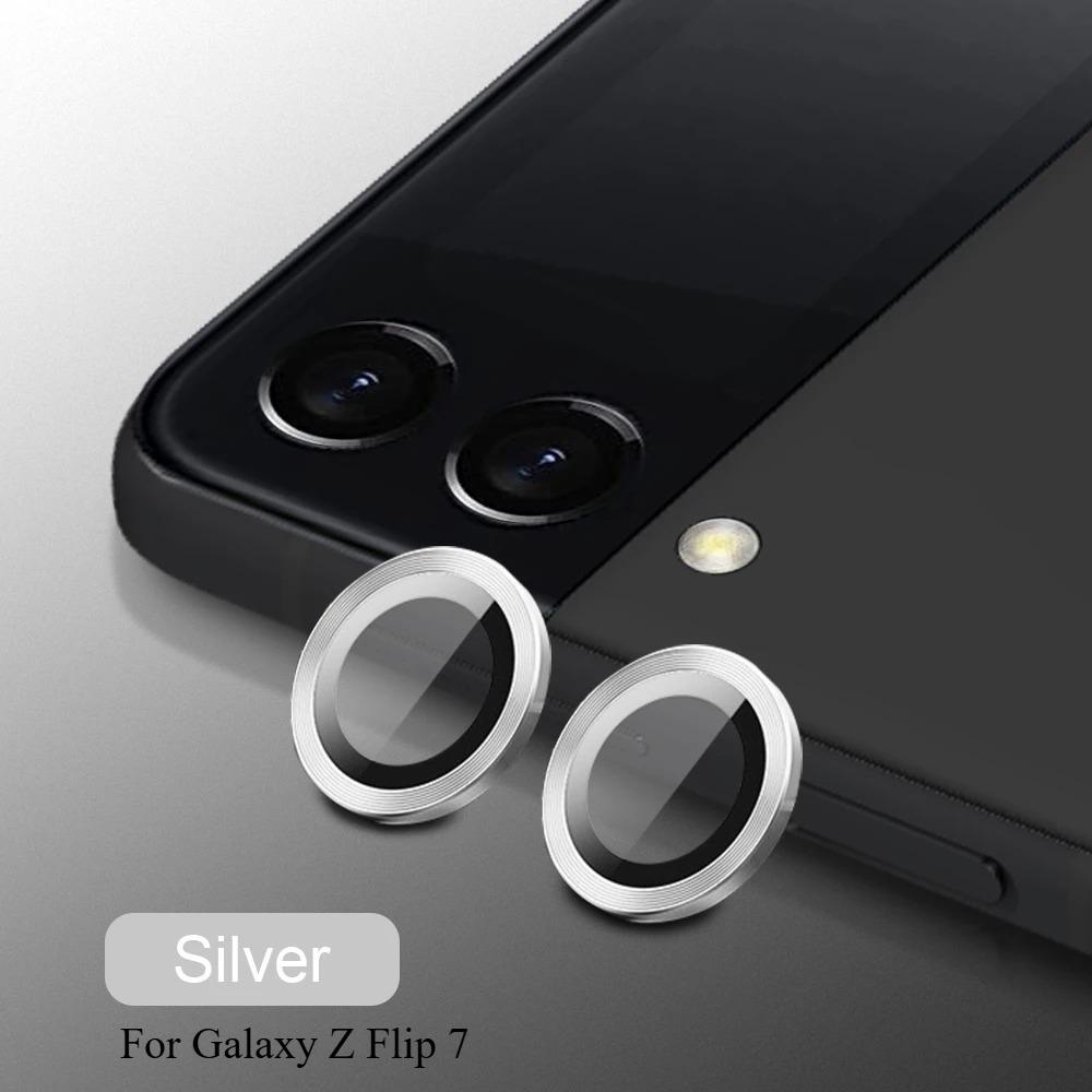 1 Set Pellicola Protettiva Lente in Vetro Temperato HD per Samsung Galaxy Z Flip7 6 5 4 Anello Metallico Antigraffio Tappo Fotocamera Accessori per Telefono