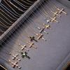 Cool Luxury Shiny Zircon Cross Pendant Necklaces for Women Men Fashion Stainless Steel Chains Collar Jewelry Accessories Gift