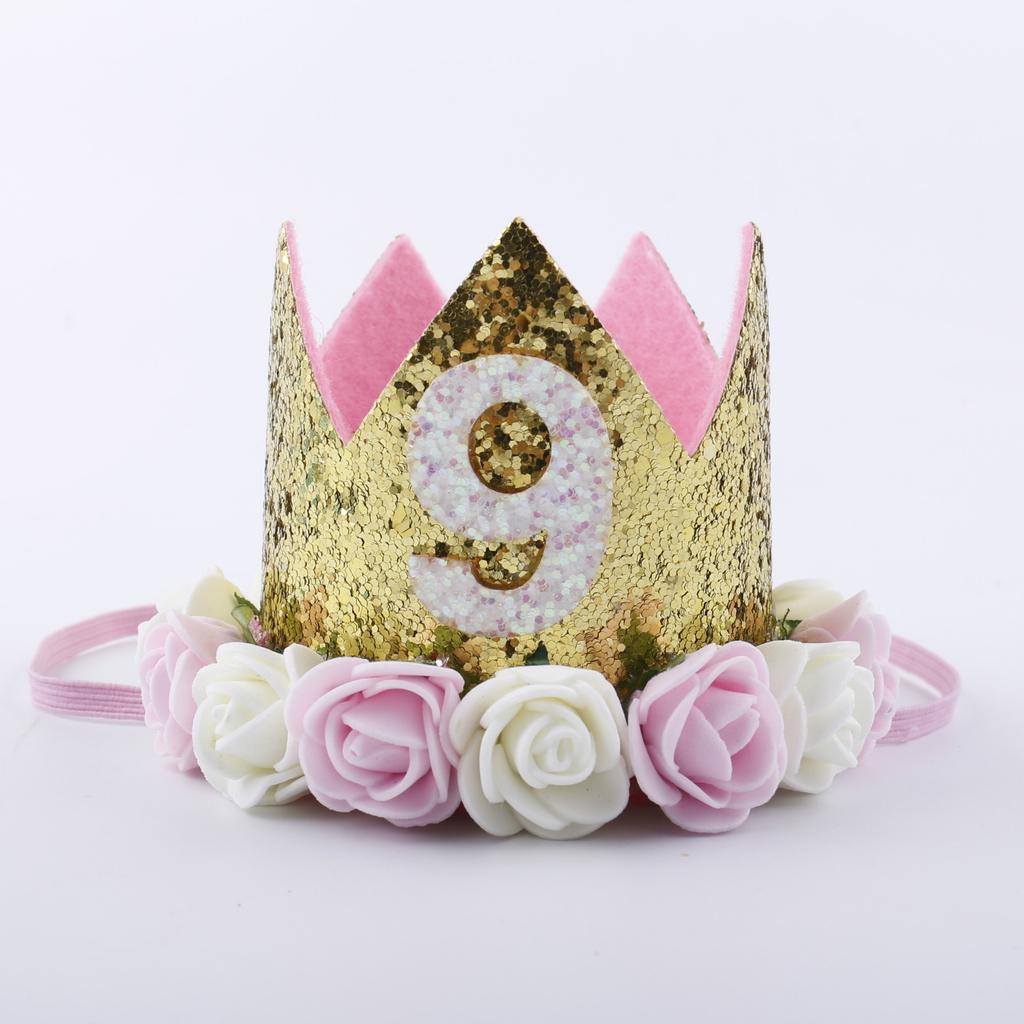 Bandeau Fleuri Princesse IYOU - Ivoire Avec Fleurs Et Perles - Pour Anniversaire, Mariage, Fêtes