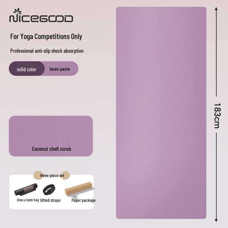Женский профессиональный нескользящий коврик для йоги: Натуральный каучук, Амортизирующий, Толстый ПУ, Бесшумный для прыжков и домашних тренировок. 1850*680*5MM