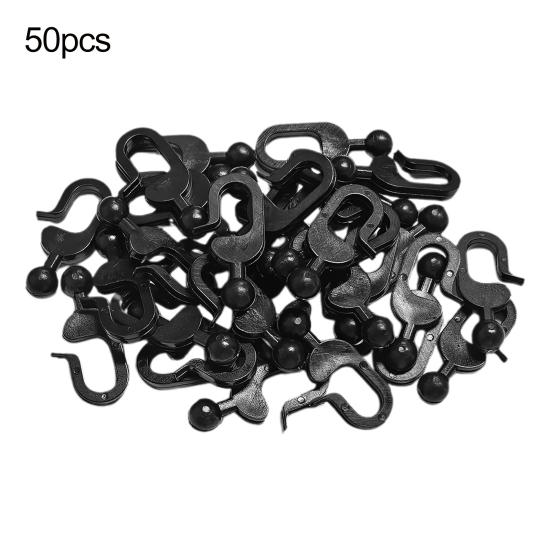 50Pcs Plastic Curtain Hooks Smooth Sliding Rustproof Easy Installation Mosquito Netting Curtain Rings Multi-Functional Hooks