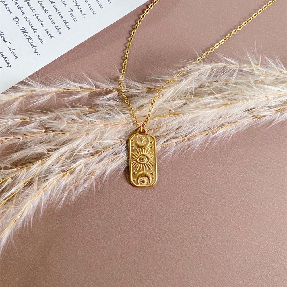 Нейтральное Око и Звезды Нержавеющая Сталь Ожерелье - Европейский/Американский Ретро Мода Кулон золотой