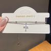 Bracciale con Ciondolo a Croce con Pietre di Zircone per Donne Gioiello Elegante Regalo