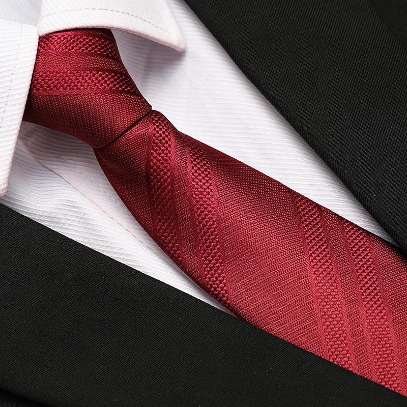 Men'S Formal Wedding Business Tie 8Cm Groom Wedding Banquet Burgundy Tie Hand Zipper Men And Women