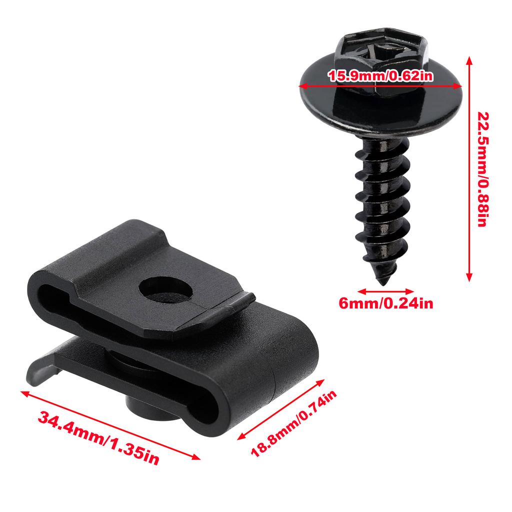 Bumper Cover Fender Liner Screw with U-Nut Kit for Toyota RAV4 Sienna Yaris Lexus HS250h RX300 RX330 RX350 9046705114 9015960488