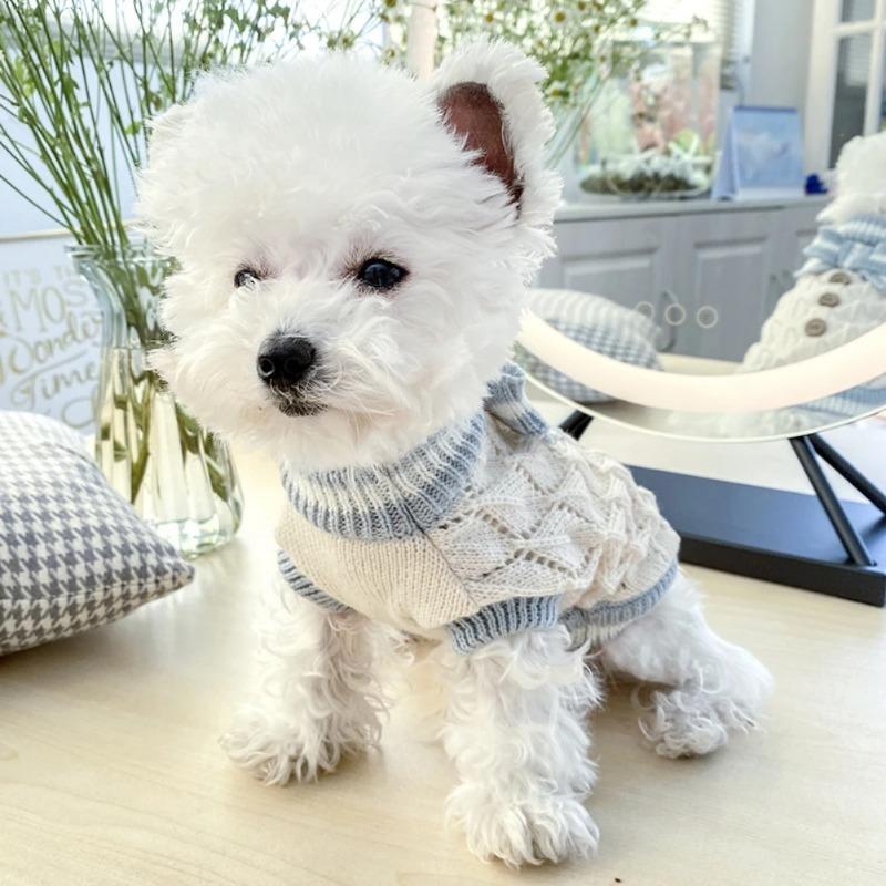 Hundepullover für Weihnachten Haustier Katze Winter Strickwaren Warme Kleidung mit Fliege Bequemes Feiertagskostüm für Kleine Hunde Katzen