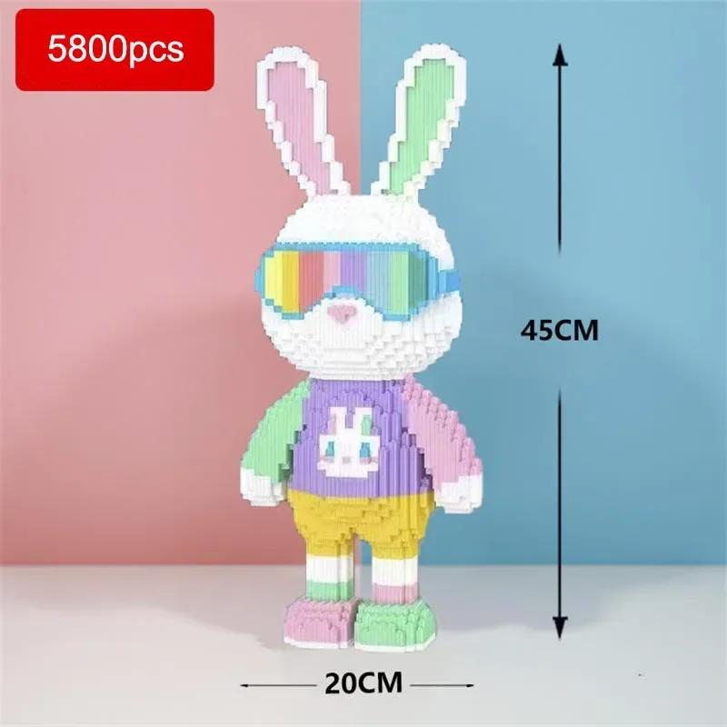 New DIY Kids Toys Cartoon Candy Rabbit Model Building Block Micro Bricks Boys Girls Christmas Birthday Gift