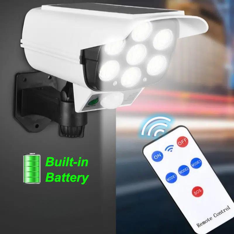 Projecteur solaire LED d'extérieur avec détecteur de mouvement et télécommande, éclairage de sécurité pour porche, jardin, terrasse, allée