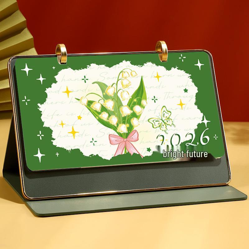 

Leather Chinese-Style Artistic Folding Desk Calendar with Multifunctional Features for Business and Personal Use 2026/Size 160×240mm