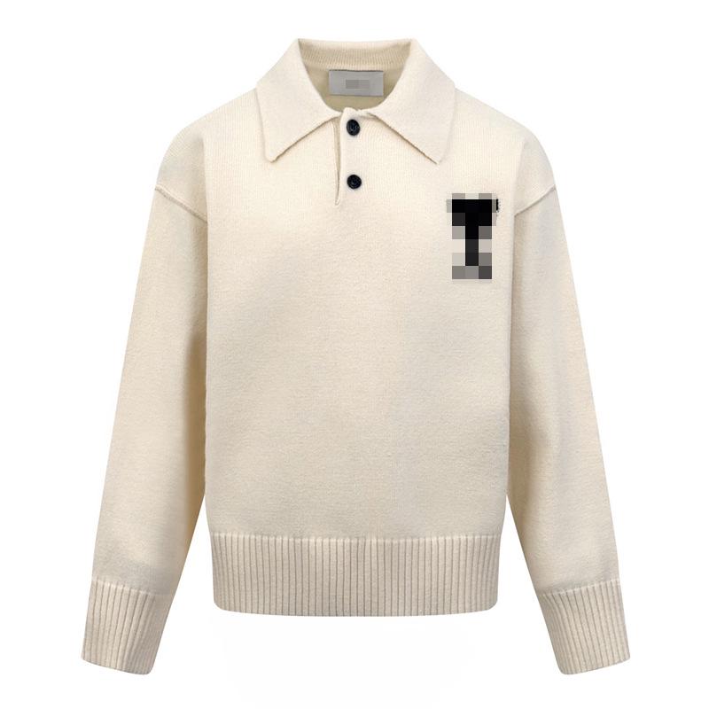 

AMI25 Heart Jacquard Alpaca Wool Polo Sweater - Unisex, Autumn Collection S