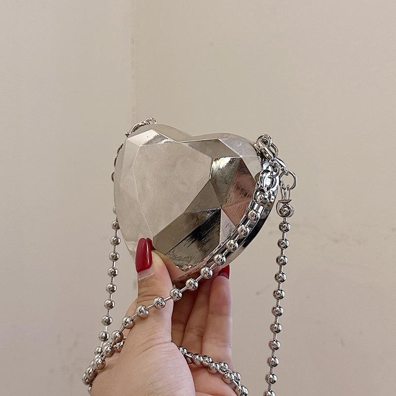 Acrylic Dinner Bag 2025 New Fashion Shiny Shoulder Bag Small Fragrance Lady Chain Mini Love Bag Tide