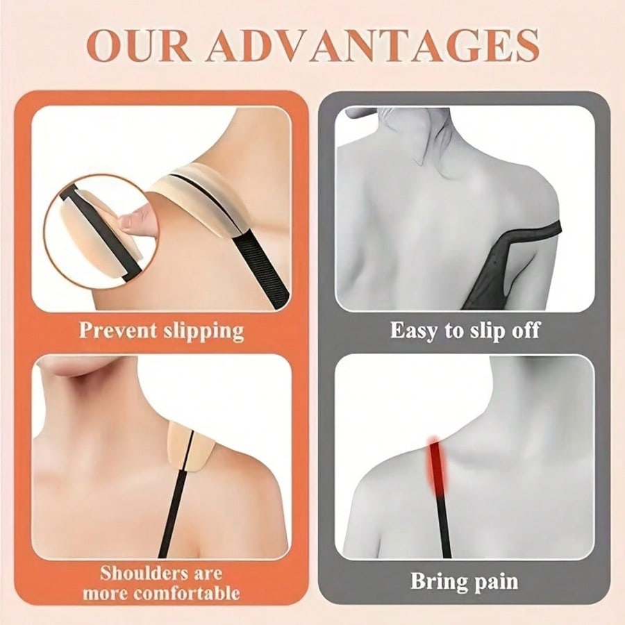 6Pcs Silicone Shoulder Strap Anti-Slip Pad, Shoulder Stabilizer, Multi-Color Seamless Pressure-Relieving Shoulder Pad