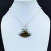 Natural Tiger Eye Gemstone Silver Pendant in 925 Sterling Silver - Handmade Design, Everyday Wear Jewelry Party Wear Gift