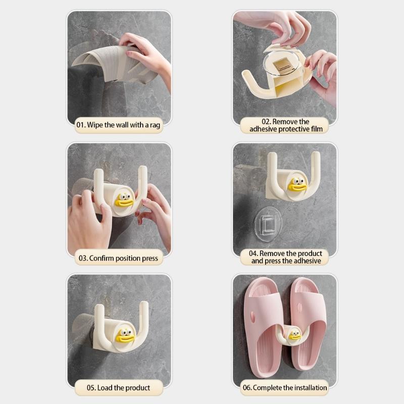 3Pieces Sturdy Without Punch Bathroom Hanging Hook Plastic Materials Portable Accessory for Extra Storage in Kitchens