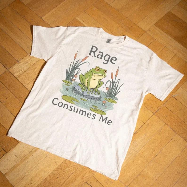 

Rage Consumes Me Shirt Frog Pond TShirt Meme Frog Shirt Vintage Style S3XL Unisex T-Shirt XL