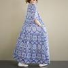 Short Sleeve Plus Size Vintage Floral New In Dresses for Women Casual Loose Long Summer Dress