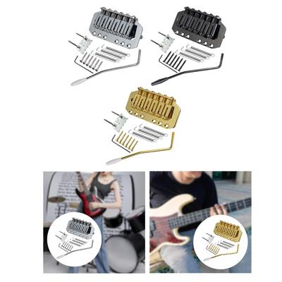 Conjunto de Ponte de Tremolo para Guitarra Peça de Reposição Fácil de Instalar Construção Robusta com Acessórios de Montagem Ponte Traseira Carregada por Cima