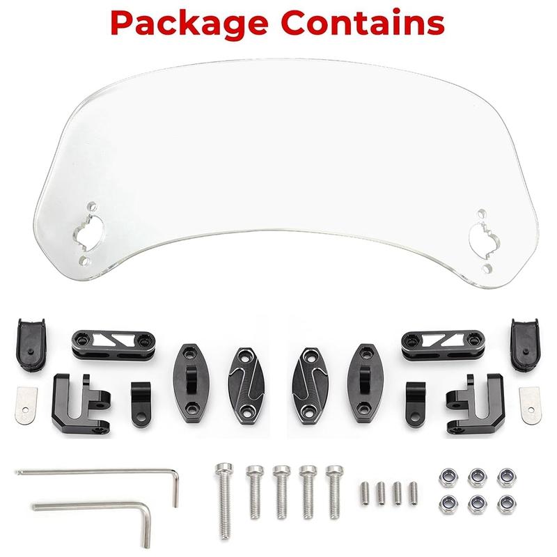 Motorcycle Windshield Extension Universal Adjustable Motorbike Wind Deflector For Honda Kawasaki
