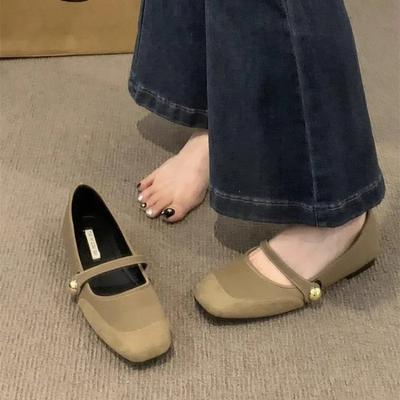 Fashion 2024 Fashion Women's Shoes Buckle Strap Women's Flats Fashion Shallow Daily Flats Women New Square Toe Flat Low Heels Zapatos