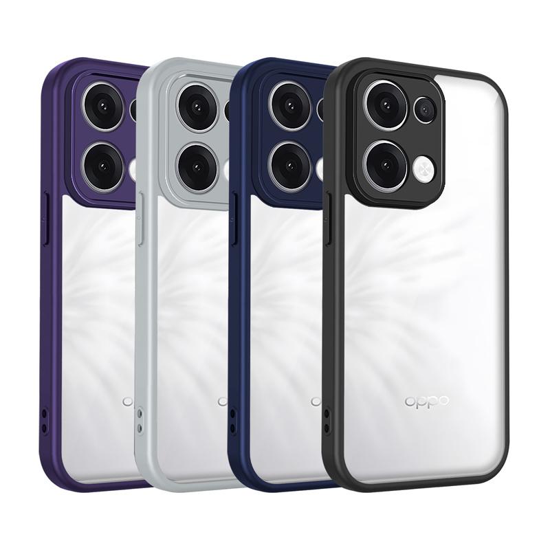 Oppo Reno13 5G CPH2689 Case Plating Silicone Bumper Shockproof Clear Back Cover Matte Hard Phone Case for Oppo Reno 13 Reno13 5G