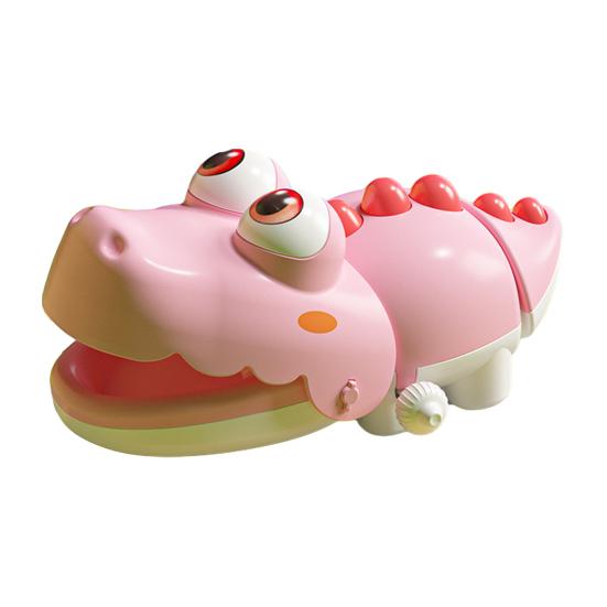 Wind-up Crocodile Toy No Batteries Swing Crawling Crocodile Toy Toddlers Boys Girls Educational Interactive Clockwork Animal Toy розовый