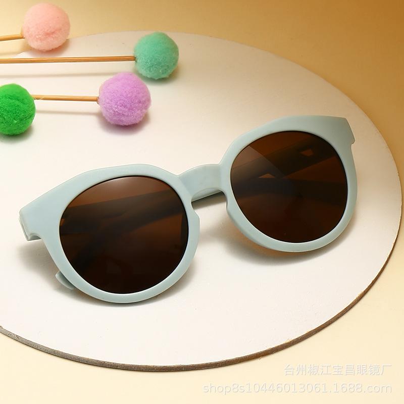 

Children S Sunglasses Danish Matte Baby Sunglasses Trendy Retro Mocha Glasses Uv400 Uv Protection Tea slices