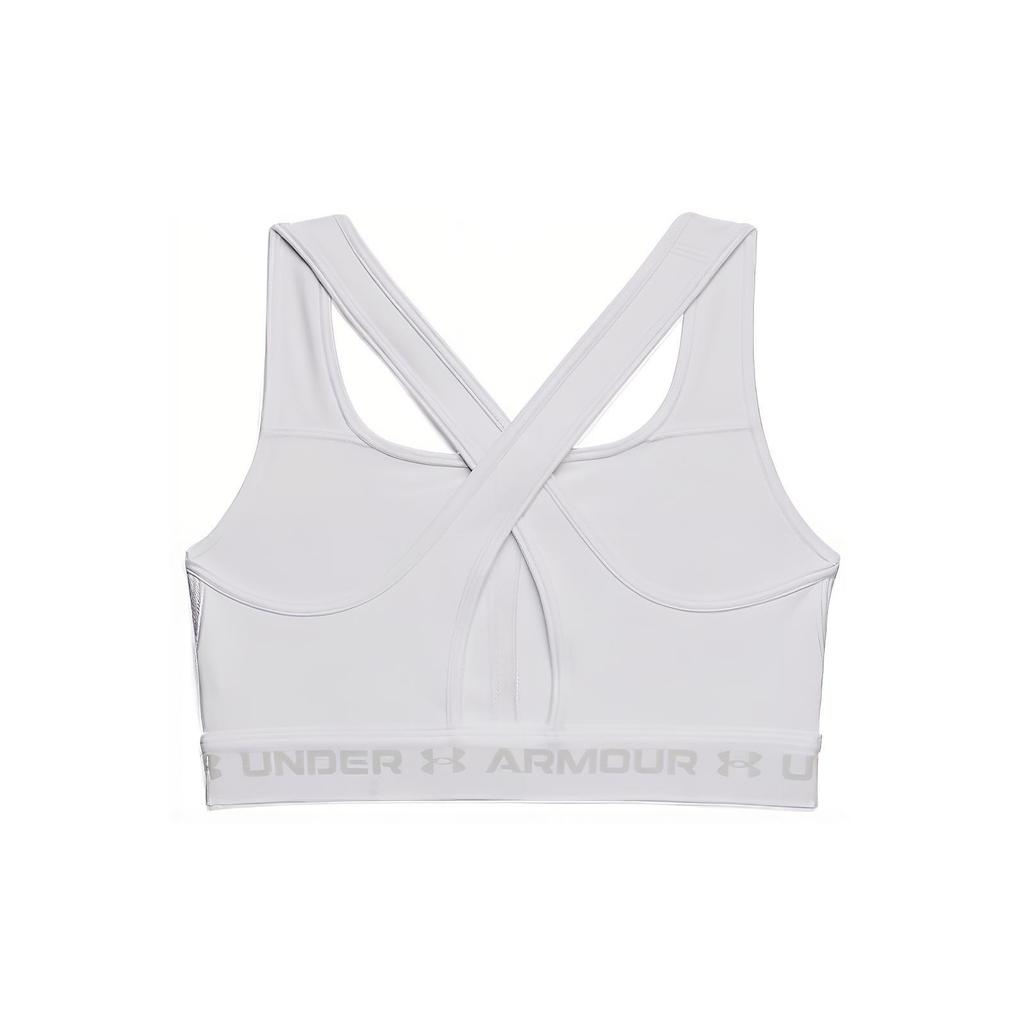 Under Armour Crossback Medium Support Sports Bra Women Underwear White 1361034-100