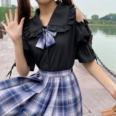 Sweet Japanese JK Doll Collar Shirt - Fresh College Style, Loose Fit, Long & Short Sleeves for Students, Perfect for Summer and Autumn.