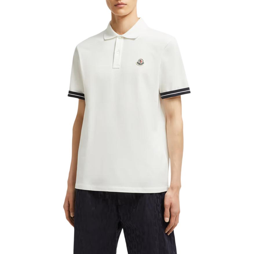 Moncler Polo à manches courtes logo gaufré SS25 Homme tops Blanc K1-091-8A00027-89ALK-034