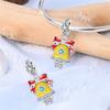 Original Copper Charms Beads Winter Snowflake Snowman Igloo Penguin Pendant Fit Bracelet Women Jewelry Gift