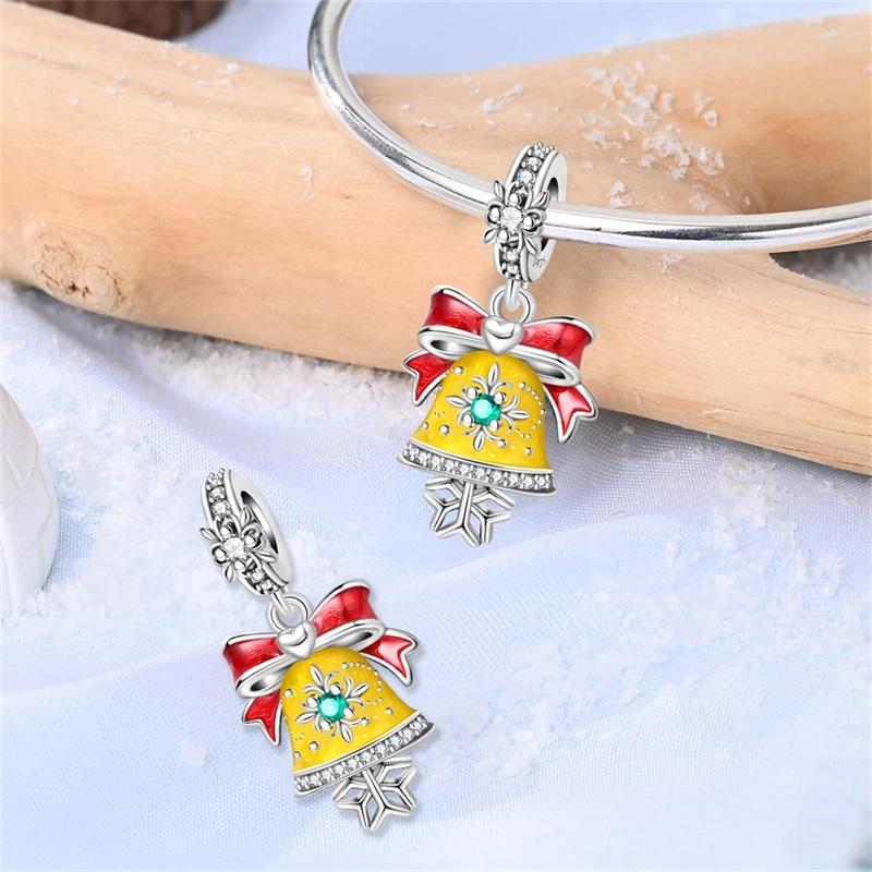 Original Copper Charms Beads Winter Snowflake Snowman Igloo Penguin Pendant Fit Bracelet Women Jewelry Gift
