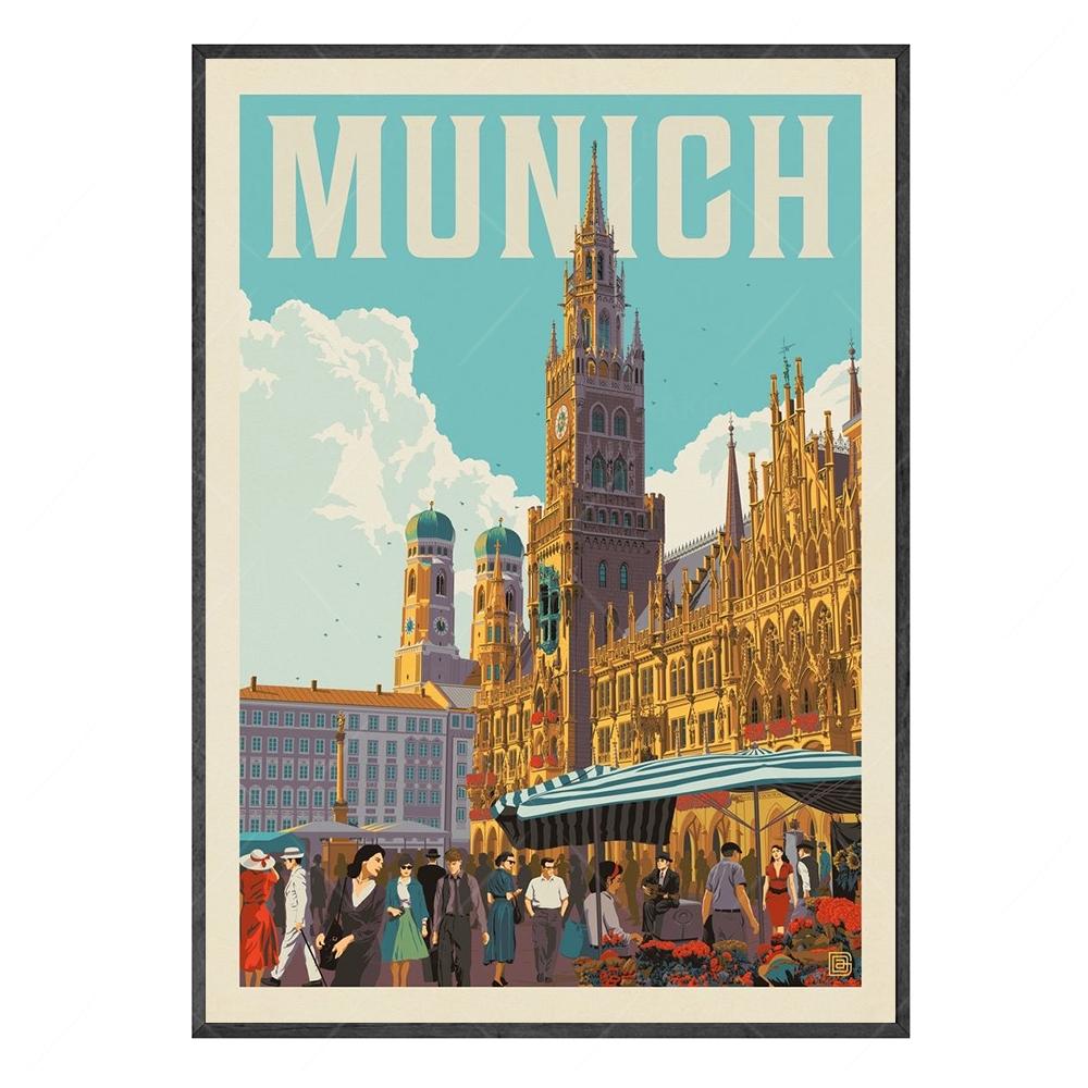 World City Landmark Painting Art Posters Florence Shang Hai Manhattan New York Paris Arc de Triomphe Home Eecor for Living Room