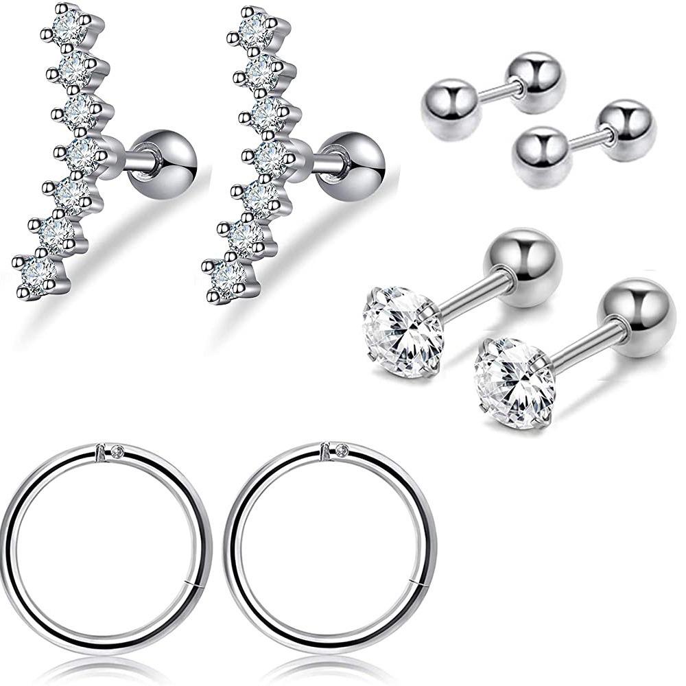 Double Hoop Ear Clips Cuffs Jewelry Set