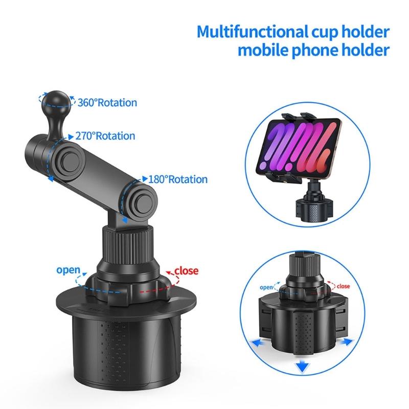 Upgraded Phone Stand 360 Degree View Water Cup Stand Easy Installation Phone Hold Reliable Solution for Car Cup Hold