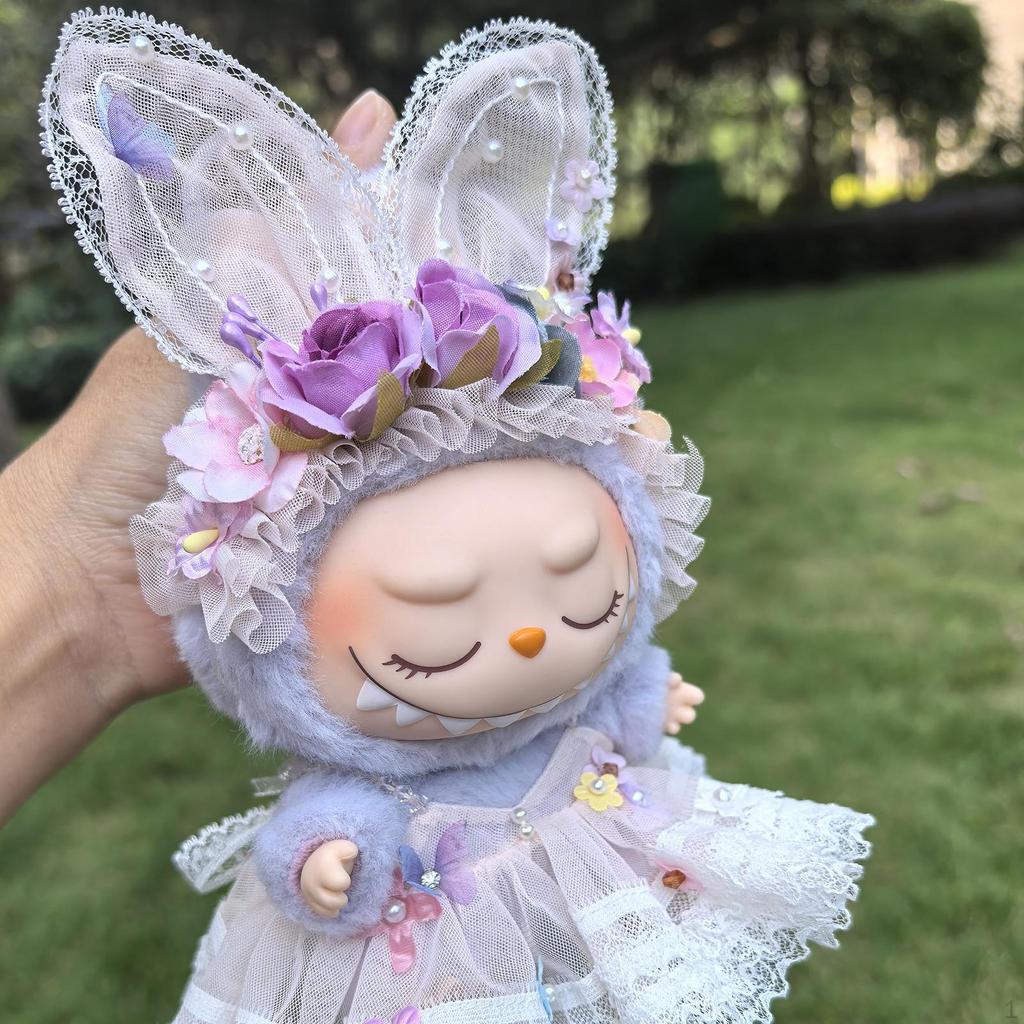 15-17cm Doll Clothing Set with Fairy Dress and Hair Accessory for Plush Dolls