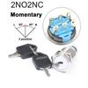 2/3 Positions Rotary Buttons 16/19/22mm Metal Brass Chrome Key Push Selector Switch 2NO2NC Press Without LED 2 keys