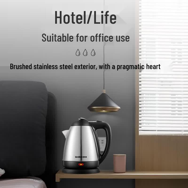 Grelide 1.2L 304 Stainless Steel Electric Kettle CN plug (adapter included)