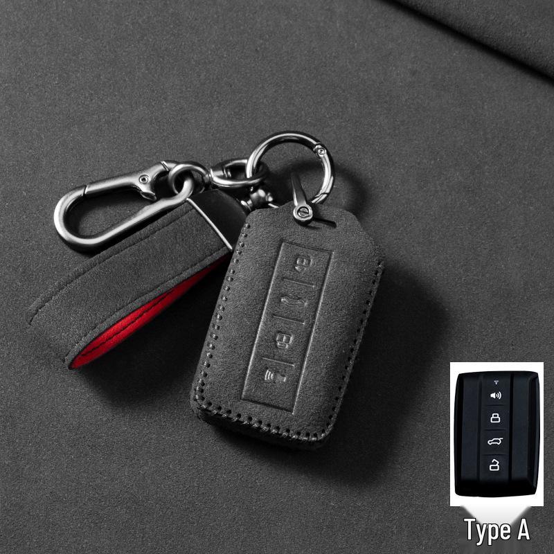 Compatible Suede Key Case for Tank 300/500, Protective Car Key Shell with Buckle