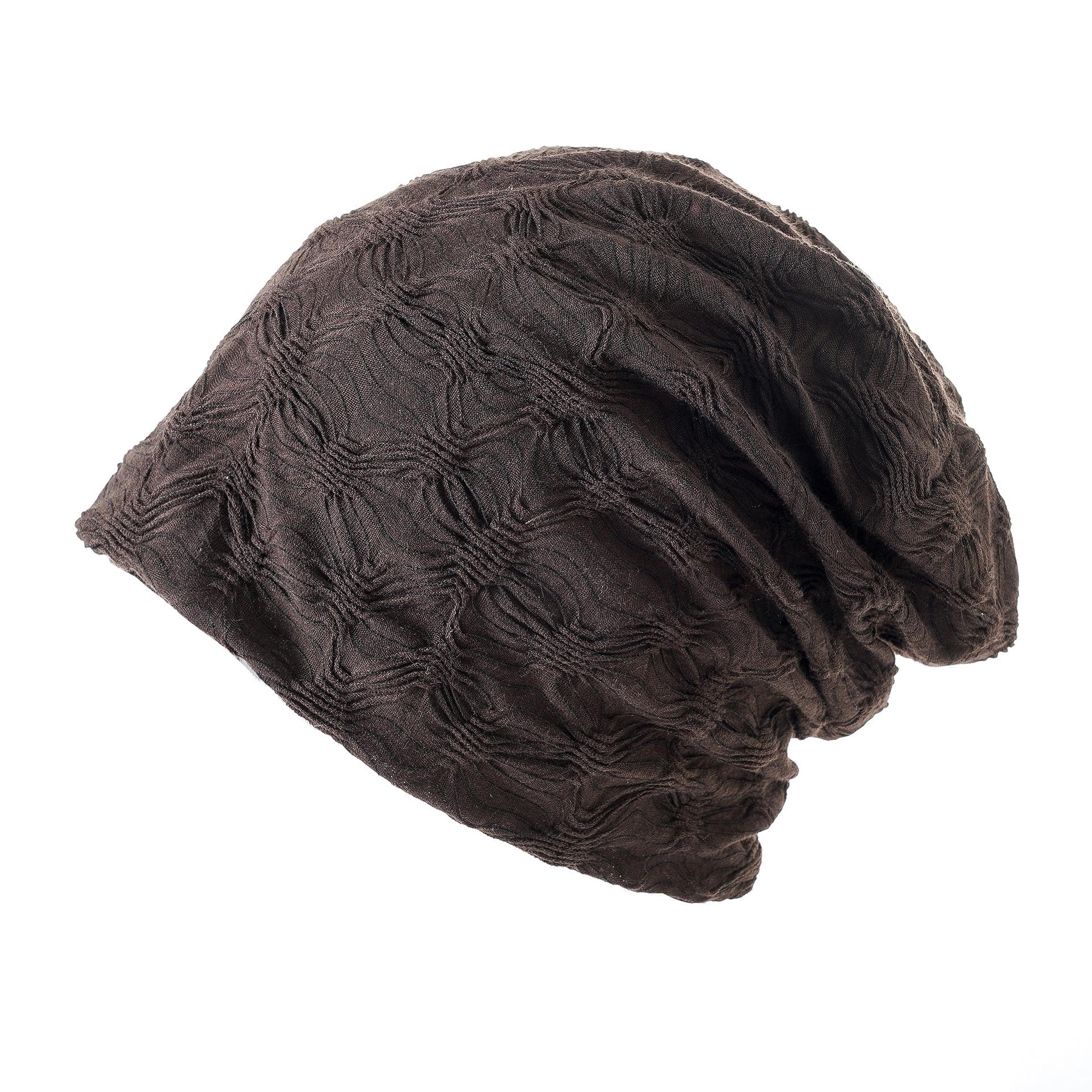 Women Retro Thin Cold Hat Black Wrapped Head Cap Large Head Circumference All Match Summer Hat темный кофе