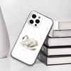 Luxury Black White Swan Phone Case For iPhone17,16,15,14,13,12,11 Plus,Pro Others Soft Black Cover