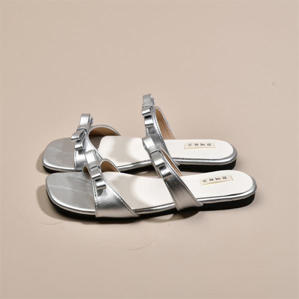 Fashion Shoes Womens Slippers Outdoor Shale Female Beach Slides Pantofle Butterfly-Knot Square heel Sabot 2025 Block Soft Concise Retro